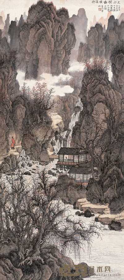 刘彦水 2005年作 太行山幽顺溪行 立轴 139×61cm